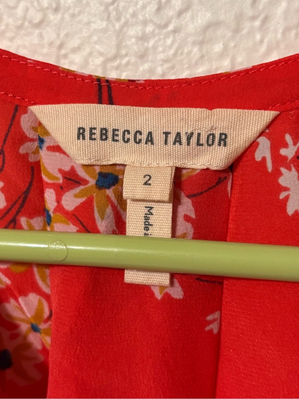 Rebecca Taylor Silk Floral Flutter Sleeve Blouse Size 2 - Picture 2 of 5